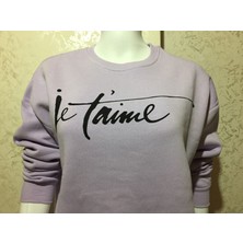 DaisyModa Üç Iplik Şardonlu Baskılı Sweatshirt
