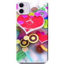 Hesaplı Dünya iPhone 11 Kılıf Kalpler Baskılı Esnek Tpu SILIKON20