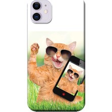 Hesaplı Dünya iPhone 11 Kılıf Sevimli Kedi Baskılı Esnek Tpu SILIKON188