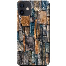 Hesaplı Dünya iPhone 12 Mini Kılıf Taş Duvar Baskılı Esnek Tpu SILIKON1231
