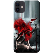Hesaplı Dünya iPhone 12 Mini Kılıf Red Sonja Baskılı Esnek Tpu SILIKON1238