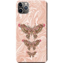 Hesaplı Dünya iPhone 11 Pro Max Kılıf Kelebekli Ebru Baskılı Esnek Tpu SILIKON806