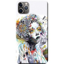 Hesaplı Dünya iPhone 11 Pro Max Kılıf Renkli Floral Desenli Baskılı Esnek Tpu SILIKON828