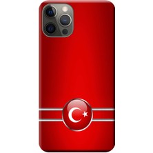 Hesaplı Dünya iPhone 12 Pro Max Kılıf Türk Bayrağı Baskılı Esnek Tpu SILIKON1896