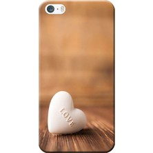 Hesaplı Dünya iPhone 5/5s Kılıf Beyaz Kalp Baskılı Esnek Tpu SILIKON2148