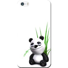 Hesaplı Dünya iPhone 5/5s Kılıf Sevimli Panda Baskılı Esnek Tpu SILIKON2186