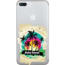 Hesaplı Dünya iPhone 7 Plus Kılıf Aloha Hawaii Baskılı Esnek Tpu SILIKON3729