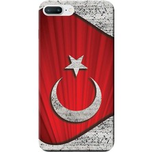 Hesaplı Dünya iPhone 7 Plus Kılıf Türk Bayrağı Tasarım Baskılı Esnek Tpu SILIKON3751