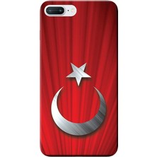 Hesaplı Dünya iPhone 8 Plus Kılıf Türk Bayrağı Tasarım Baskılı Esnek Tpu SILIKON4568