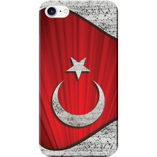 Hesaplı Dünya iPhone 8 Kılıf Türk Bayrağı Tasarım Baskılı Esnek Tpu SILIKON4168