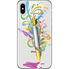 Hesaplı Dünya iPhone x Kılıf Holi Pichkari Baskılı Esnek Tpu SILIKON4899