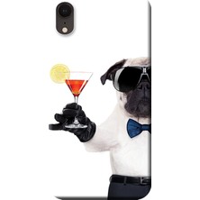 Hesaplı Dünya iPhone Xr Kılıf Gözlüklü Pug Kadeh Baskılı Esnek Tpu SILIKON5359