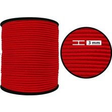 Hobizubi 3 mm Yuvarlak Lastik-50 Metre Kırmızı Yuvarlak Lastik