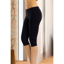 Anıt Lingerie Anıt 3192 Kadın Siyah Battal Dizaltı Büyük Beden Tayt