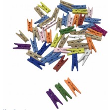 Be Beauty Dekoratif Mini Ahşap Mandal Karışık Renk 2,5 cm 70 Adet