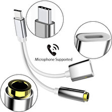 Microcase Type-C USB C 2in1 Şarj + Kulaklık Dönüştürücü 3.5 mm Jack Adaptör