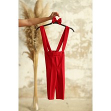 Küçüğüm Butik Kırmızı Salopet ve Papyon