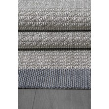 Konfor Sisalux 3092 Gri Jüt Tabanlı Modern Dokuma Kilim Sisal Hasır Halı80x150