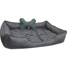 Patili Evler Füme Büyük Irk Köpek Yatağı 75 x 110 cm Kemik Yastıklı - Tırmalamaya Dayanıklı