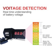 Profisher Motosiklet Gidonu LED Dijital Ekran Şarj Soketi Voltmetre Adaptörü Çift USB 3.1A
