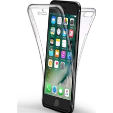 Kzy Apple iPhone Se 2020 Kapak 360 Derece Ön ve Arka Tam Koruma Şeffaf Silikon Kılıf