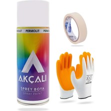 Akçalı Floresan Kırmızı Sprey Boya 400 ml ve Eldiven+ Kağıt Bant