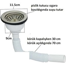 Özbest Çöpmak Kafalı Büyük Körüklü Lavabo Sifonu  + Adaptör Conta