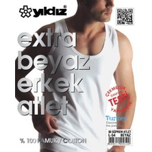 Yıldız Çamaşır 00 Süprem Erkek Atlet Pamuk Extra Beyazlık 3'lü Paket
