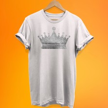 Remonz Kral Tacı Baskılı %100 Pamuk Oversize T-Shirt Büyük Beden Tişört