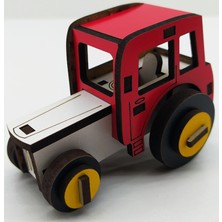 Vavsan Ahşap Mini Traktör Oyuncak Araba Maketi