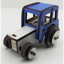 Vavsan Ahşap Mini Traktör Oyuncak Araba Maketi