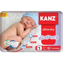 Kanz Mega Paket Yenidoğan 1 Numara Bebek Bezi 80'li