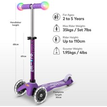 Micro Mini Deluxe Magic Purple Işıklı (Led) Scooter(Yurt Dışından)