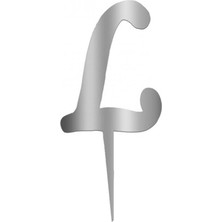 Rennway Gümüş Renkli Harf Pasta ve Kek Pleksi