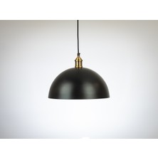 Riolight modern,rustik,vintage mutfak,oda,cafe,oteller için siyah 1xe27 metal sarkıt avize çap:40cm