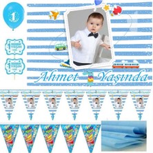 Hayaller Dükkanı 1 Yaş Afişli Erkek Kişiye Özel Doğum Günü Süsü Parti Seti