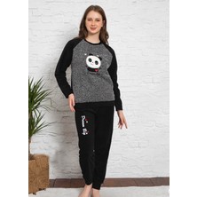 Fawn 6031 Ayıcıklı Peluş Welsoft Polar Kışlık Kadın Ev Pijama Takımı