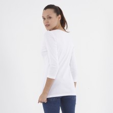 Think Simple Kadın Truvakar T-Shirt Beyaz