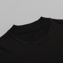 Think Simple Kadın Dik Yaka Kısa Kol T-Shirt Siyah