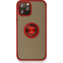 MobaxAksesuar Apple iPhone 13 Pro Max Kılıf Yüzüklü Kenar Renkli Mat Kapak