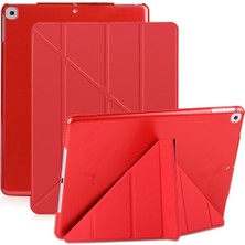 MobaxAksesuar Apple iPad 9. Nesil 10.2" Kılıf Trifolding Arkası Sert Case A2602 A2603 A2604 A2605