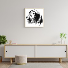Deko Gonya Aslan Çizimli Çerçeve Tablo