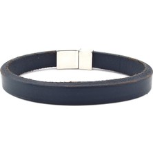 Solfera  Kalın Deri Metal Mıknatıslı Erkek Bileklik M017C