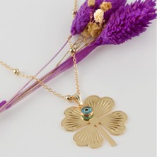 Feryal Yonca Figürlü Nazarlı Kolye