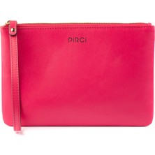 Pirci Deri Kadın Pouch Fuşya