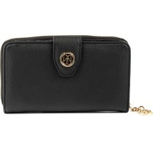 Pirci Olimpos Deri Kadın Cüzdanı L Siyah