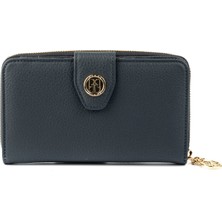 Pirci Olimpos Deri Kadın Cüzdanı L Lacivert