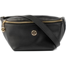 Pirci Deri Kadın Bel Çantası Siyah