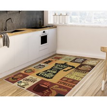 Rovigo Home Dijital Baskı Yıkanabilir Kaymaz Taban Mutfak Halısı