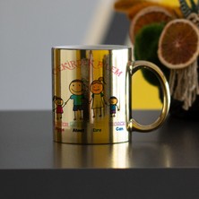 Hediyelen Çekirdek Aile Gold Kupa Bardak